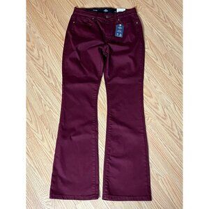 St. Johns Bay Womens Flare Burgundy Jeans Size 10